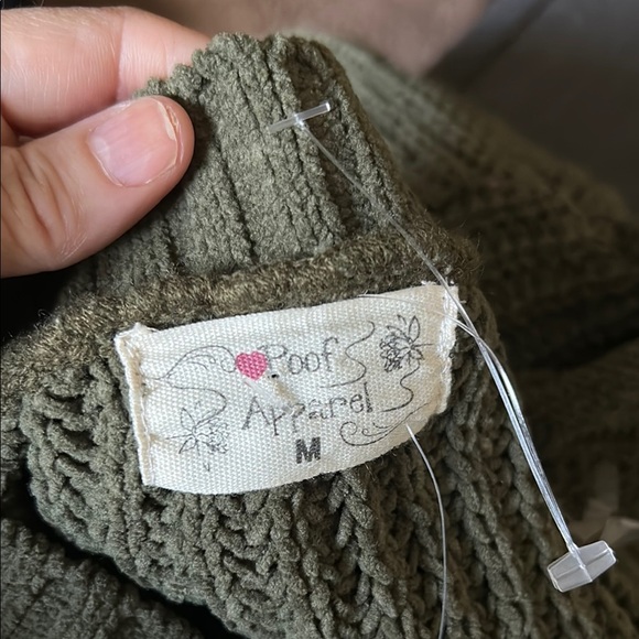 NWT Green Knit Sweater ,Cardigan Size M - Picture 6 of 11